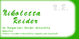 nikoletta reider business card